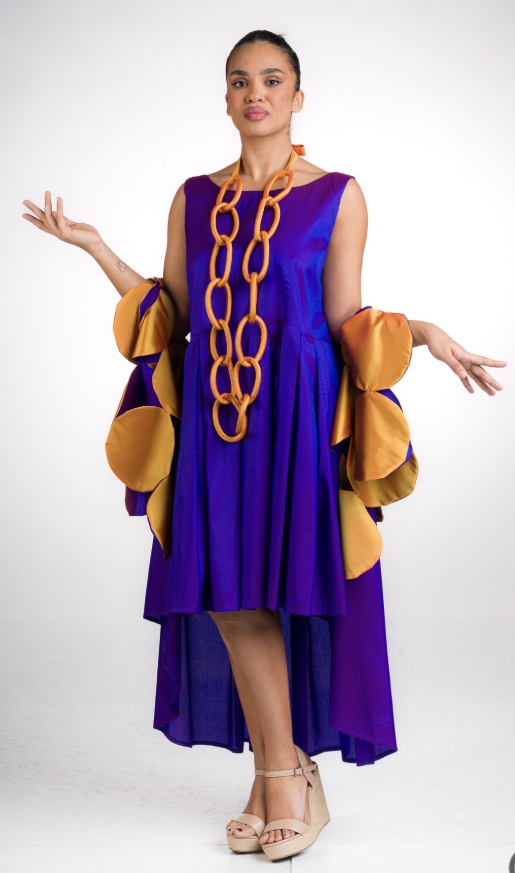 Spolverino in taffetas di viscosa : colore viola - immagine 3