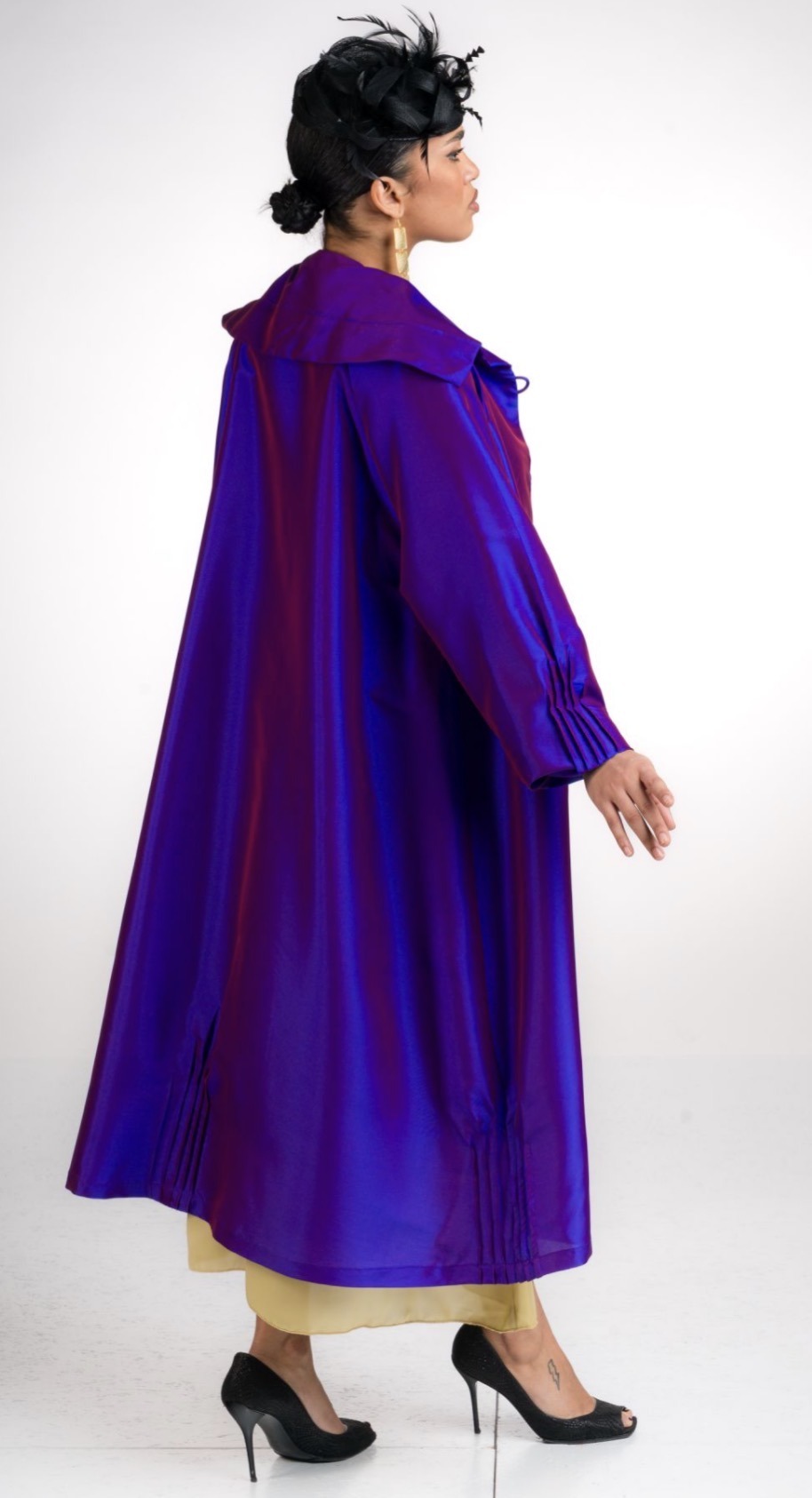 Spolverino in taffetas di viscosa : colore viola - immagine 2