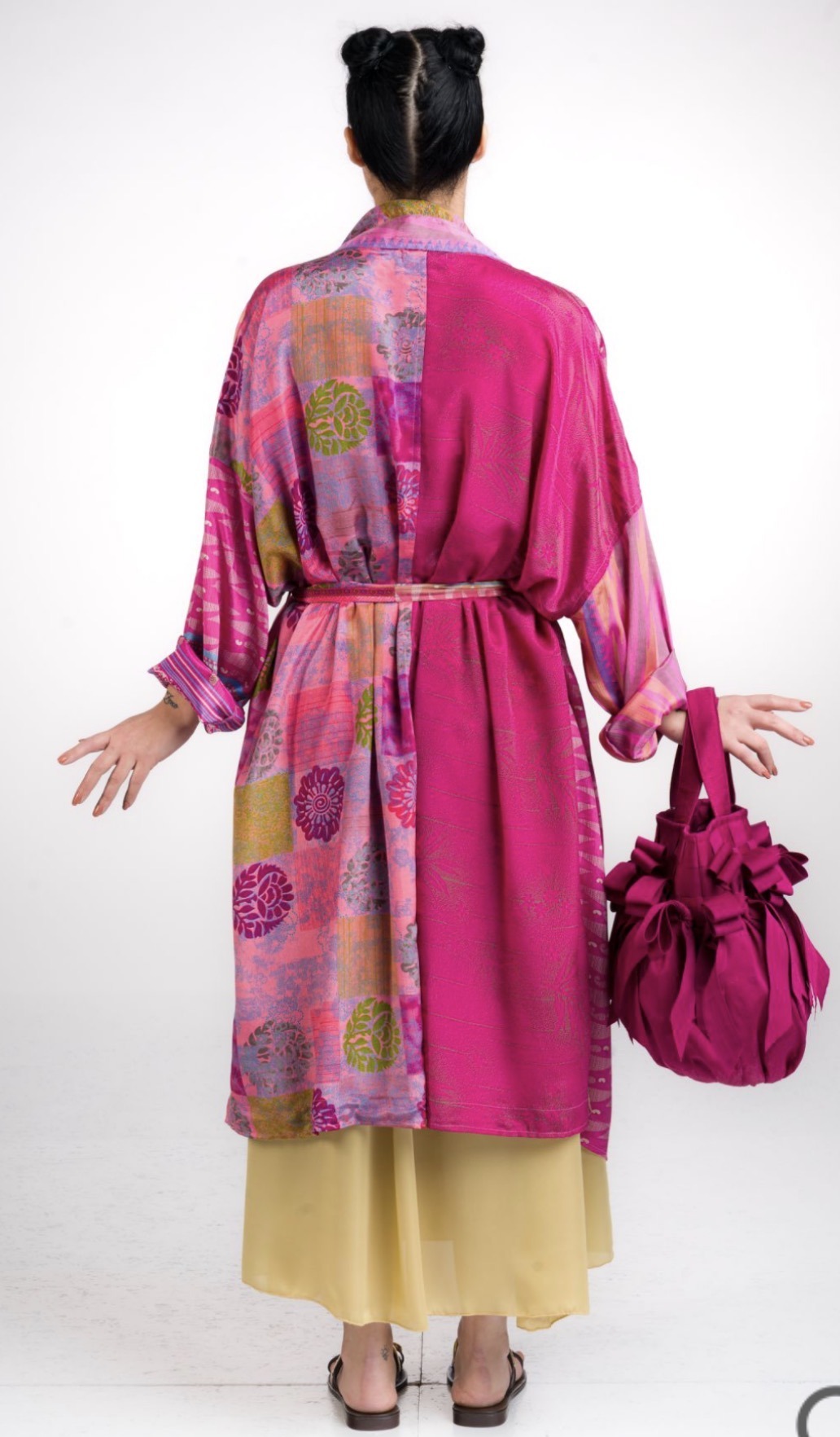 Kimono in sari di seta e viscosa Vintage ( i tessuti ) - immagine 2