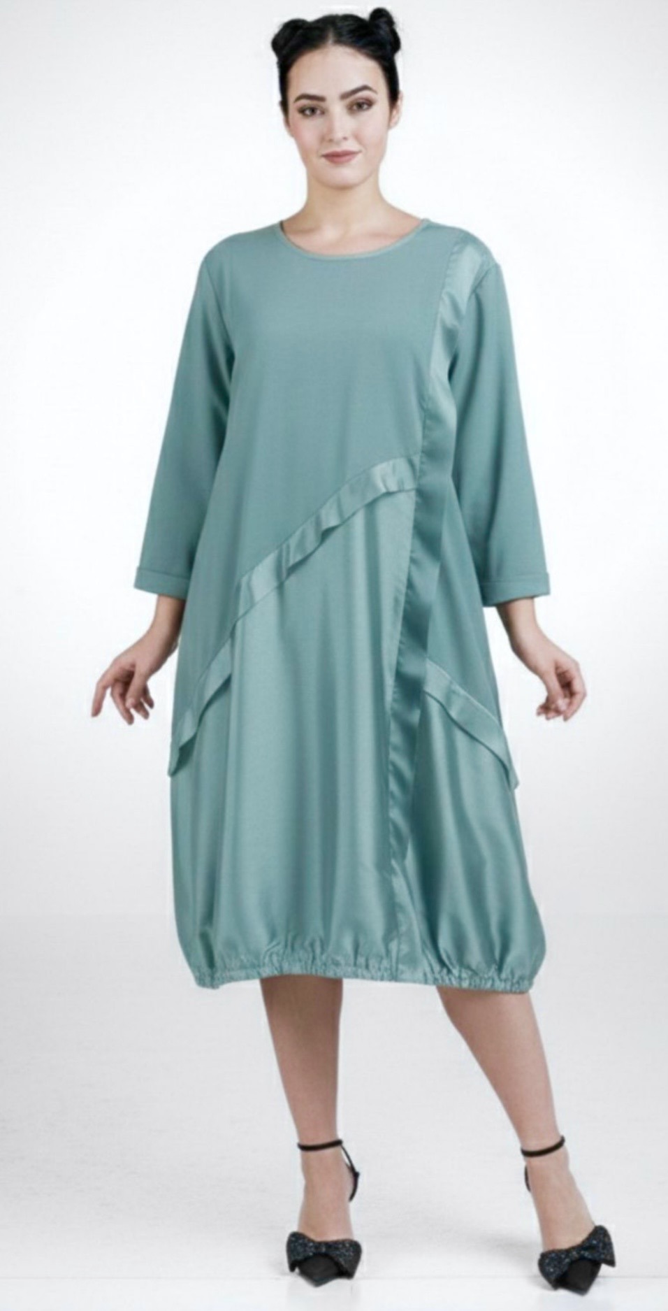 Abito in jersey e taffetas di viscosa : colori Tiffany
