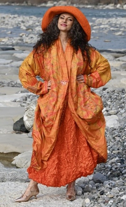 Kimono in sari di viscosa Vintage ( i tessuti ) - immagine 12