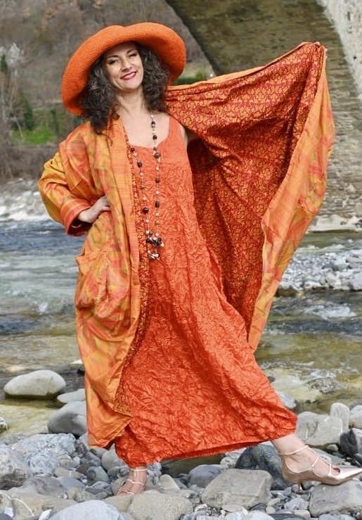 Kimono in sari di viscosa Vintage ( i tessuti ) - immagine 11