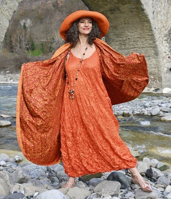 Kimono in sari di viscosa Vintage ( i tessuti ) - immagine 5