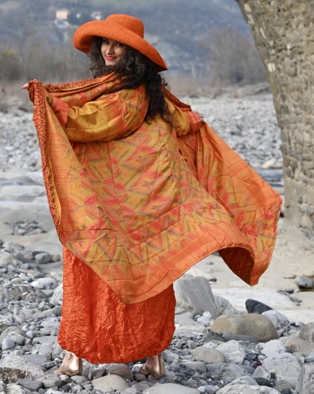 Kimono in sari di viscosa Vintage ( i tessuti ) - immagine 2