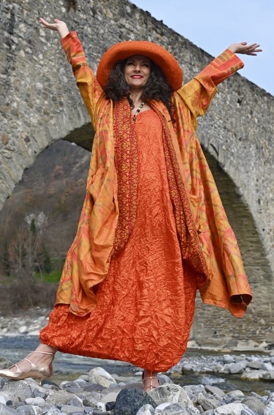 Kimono in sari di viscosa Vintage ( i tessuti ) - immagine 8