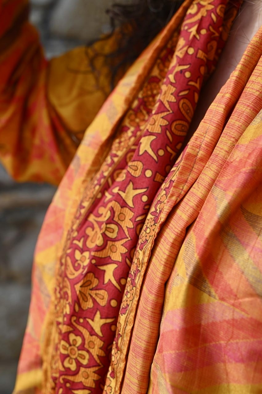 Kimono in sari di viscosa Vintage ( i tessuti ) - immagine 10