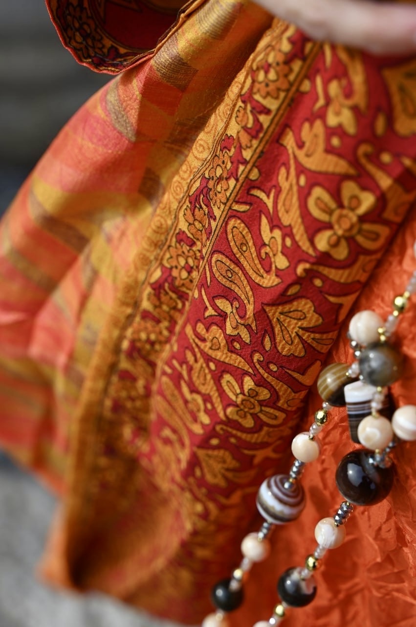 Kimono in sari di viscosa Vintage ( i tessuti ) - immagine 4